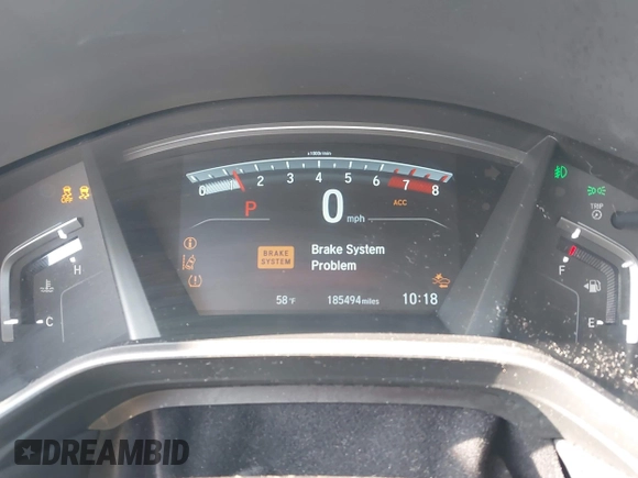 2018 Honda CR-V EX with VIN 2HKRW2H58JH603221, listed as a IAAI auction lot 40859528 with 185,494 mi miles. Bid and sale history available at carsss.com. Image 7.