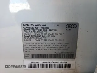 2018 Audi Q3 Premium with VIN WA1ECCFS3JR019477, listed as a Copart auction lot 42780003 with 51,923 mi miles. Bid and sale history available at carsss.com. Image 15.
