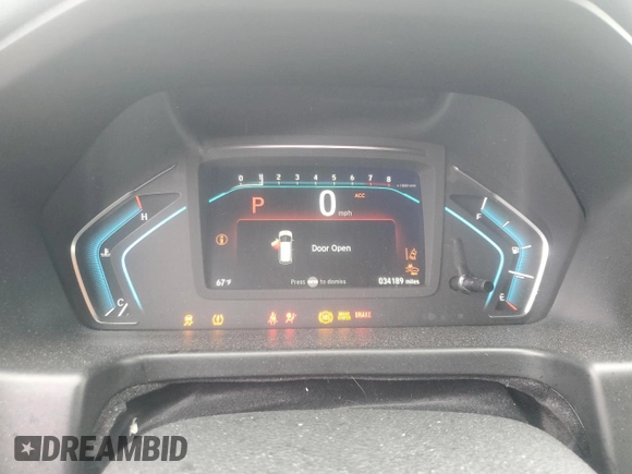 2020 Honda Odyssey EX with VIN 5FNRL6H5XLB069852, listed as a Copart auction lot 61553585 with 34,189 mi miles and Salvage title. Bid and sale history available at DreamBid. Image 9.