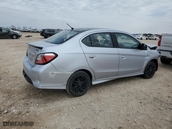 2024 Mitsubishi Mirage G4 ES with VIN ML32FUFJXRHF02498, listed as a Copart auction lot 45380155 with 12,901 mi miles and Salvage Title. Bid and sale history available at carsss.com. Image 3.