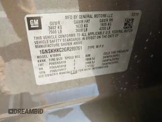 2016 Chevrolet Suburban LT z VIN 1GNSKHKC2GR289761, wystawiony jako IAAI lot #42086912 z przebiegiem 247 791 mil mil oraz . Historia ofert i sprzedaży dostępna na DreamBid. Obrazek 9.