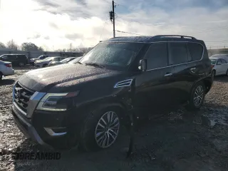 2021 Nissan Armada SL with VIN JN8AY2BC8M9145034, listed as a Copart auction lot 42877325 with 76,272 mi miles and Salvage Title. Bid and sale history available at carsss.com. Image 1.