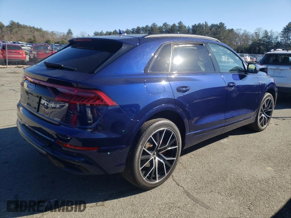 2020 Audi Q8 Premium Plus with VIN WA1EVAF19LD001877, listed as a Copart auction lot 40738583 with 0 mi miles. Bid and sale history available at carsss.com. Image 3.