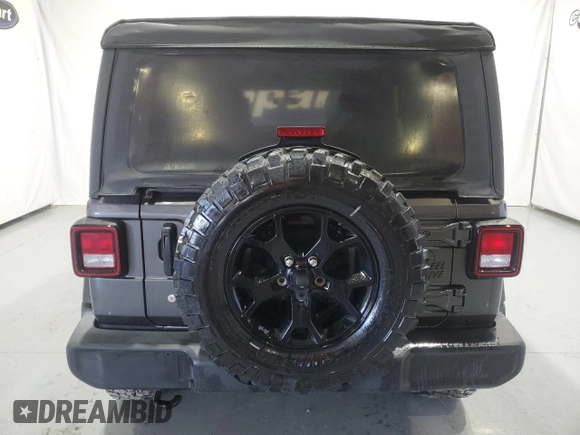 2021 Jeep Wrangler Unlimited Willys Sport with VIN 1C4HJXDN1MW679696, listed as a Copart auction lot 55693923 with 164,749 mi miles and Salvage title. Bid and sale history available at DreamBid. Image 6.