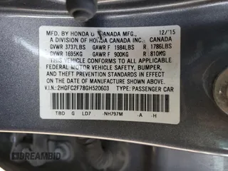2016 Honda Civic Sedan EX with VIN 2HGFC2F78GH520603, listed as a Copart auction lot 43429315 with 203,737 mi miles and Clean Title. Bid and sale history available at carsss.com. Image 12.