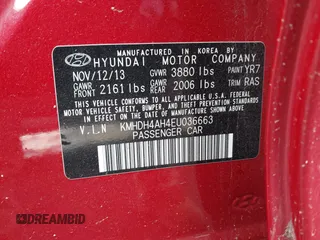 2014 Hyundai Elantra Sport с VIN KMHDH4AH4EU036663, выставлен на аукционе IAAI как лот 41489857 с пробегом 152 278 миль миль и . История ставок и продаж доступна на DreamBid. Изображение 9.