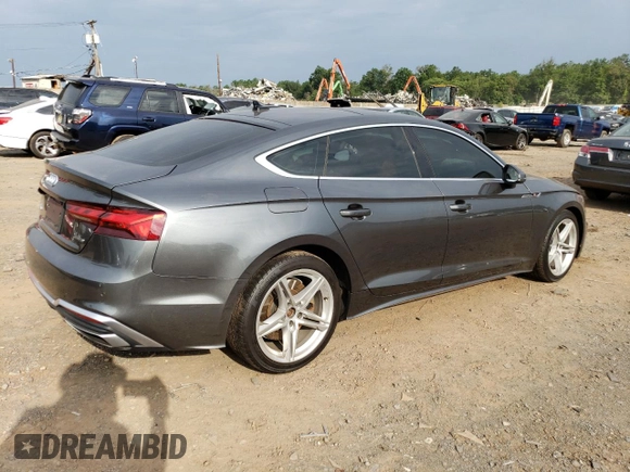 2021 Audi A5 Sportback S line Premium Plus with VIN WAUFACF51MA033419, listed as a Copart auction lot 63228053 with 37,590 mi miles. Bid and sale history available at carsss.com. Image 3.