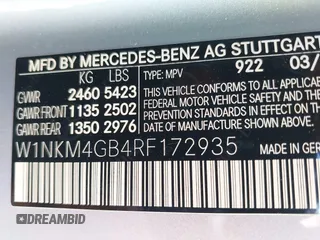 2024 Mercedes-Benz GLC with VIN W1NKM4GB4RF172935, listed as a IAAI auction lot 41693970 with 1,949 mi miles. Bid and sale history available at carsss.com. Image 9.