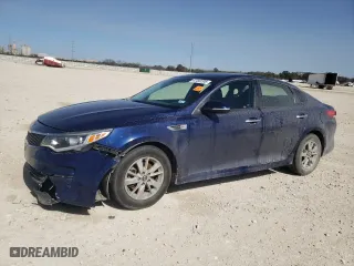 2018 Kia Optima LX with VIN 5XXGT4L36JG217345, listed as a Copart auction lot 47450205 with 124,796 mi miles and Salvage Title. Bid and sale history available at carsss.com. Image 1.