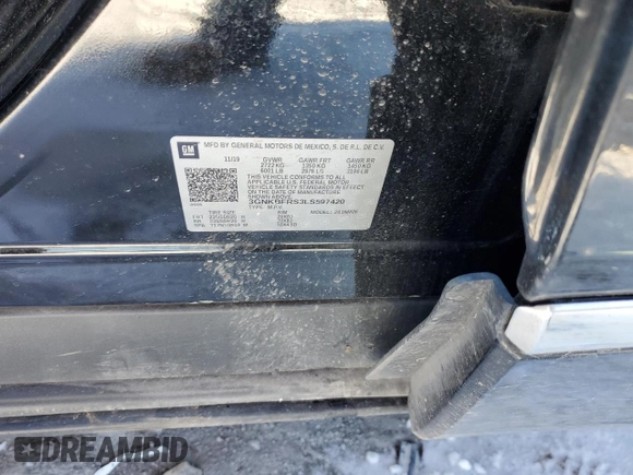 2020 Chevrolet Blazer Premier with VIN 3GNKBFRS3LS597420, listed as a Copart auction lot 88651145 with 46,534 mi miles and Salvage title. Bid and sale history available at DreamBid. Image 13.