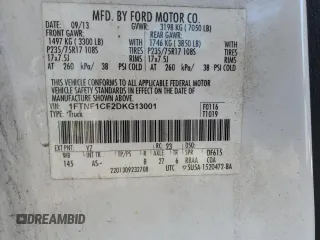2013 Ford F-150 XL with VIN 1FTNF1CF2DKG13001, listed as a Copart auction lot 42028365 with 224,668 mi miles and Salvage Title. Bid and sale history available at carsss.com. Image 12.