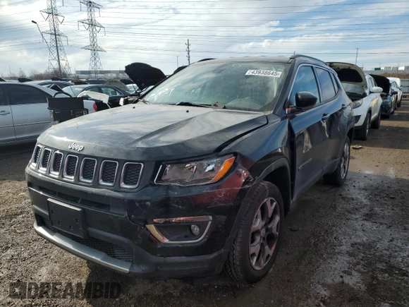 2018 Jeep Compass Limited with VIN 3C4NJDCB3JT180277, listed as a Copart auction lot 43938645 with 83,736 mi miles and Salvage Title. Bid and sale history available at carsss.com. Image 1.