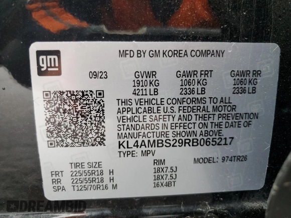2024 Buick Encore GX Preferred with VIN KL4AMBS29RB065217, listed as a Copart auction lot 59570985 with 29,383 mi miles and Clean title. Bid and sale history available at DreamBid. Image 14.