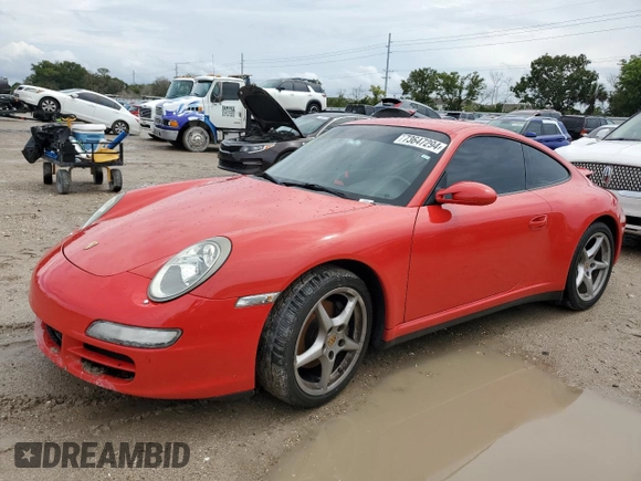 2007 Porsche 911 Carrera with VIN WP0AA29957S710363, listed as a Copart auction lot 73647294 with 0 mi miles and Salvage Title. Bid and sale history available at carsss.com. Image 1.