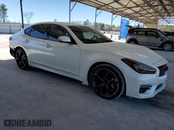 2017 Infiniti Q70 3.7 with VIN JN1BY1AP4HM741603, listed as a Copart auction lot 46548605 with 142,201 mi miles and Salvage Title. Bid and sale history available at DreamBid. Image 4.