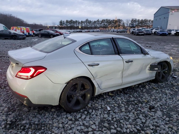 2019 Genesis G70 Advanced with VIN KMTG44LA7KU021455, listed as a Copart auction lot 87048564 with 94,429 mi miles and Salvage title. Bid and sale history available at DreamBid. Image 3.