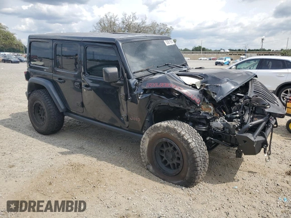 2020 Jeep Wrangler Unlimited Rubicon with VIN 1C4HJXFN2LW218258, listed as a Copart auction lot 55951655 with 64,588 mi miles and Non repairable. Bid and sale history available at DreamBid. Image 4.