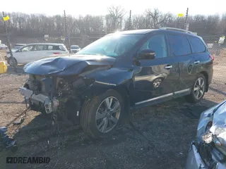 2015 Nissan Pathfinder Platinum with VIN 5N1AR2MM4FC682838, listed as a IAAI auction lot 41756831 with 106,439 mi miles. Bid and sale history available at carsss.com. Image 18.