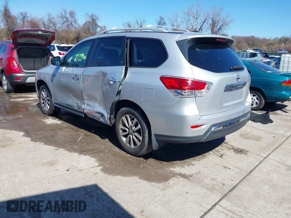 2013 Nissan Pathfinder SL with VIN 5N1AR2MM6DC628809, listed as a IAAI auction lot 41850082 with 129,640 mi miles and . Bid and sale history available at DreamBid. Image 3.