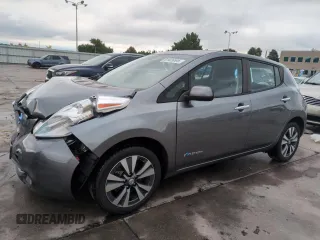 2015 Nissan LEAF S with VIN 1N4AZ0CP3FC327105, listed as a Copart auction lot 61426595 with 71,693 mi miles and Salvage title. Bid and sale history available at DreamBid. Image 1.