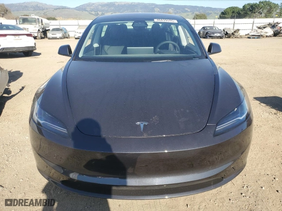 2024 Tesla Model 3 Long Range with VIN 5YJ3E1EB3RF834793, listed as a Copart auction lot 46839595 with 4,588 mi miles and Salvage Title. Bid and sale history available at carsss.com. Image 5.