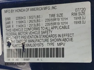 2021 Acura RDX with VIN 5J8TC2H39ML001975, listed as a IAAI auction lot 41508146 with 44,287 mi miles and . Bid and sale history available at DreamBid. Image 9.