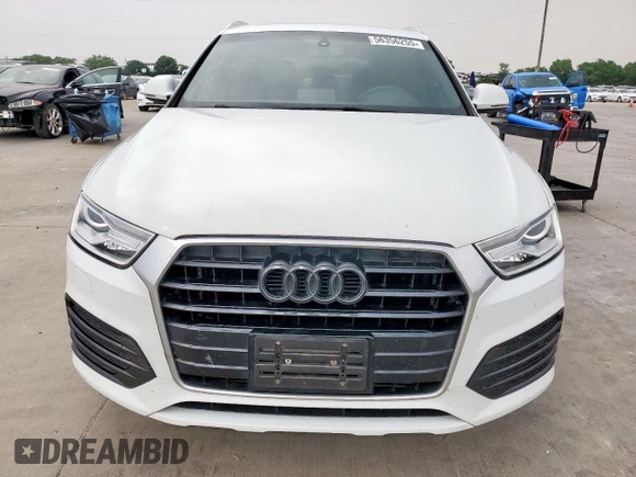 2018 Audi Q3 Premium with VIN WA1BCCFSXJR002727, listed as a Copart auction lot 56356255 with 45,092 mi miles and Salvage title. Bid and sale history available at DreamBid. Image 5.