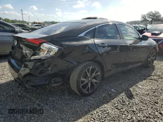 2019 Honda Civic Sport with VIN 2HGFC2F83KH596294, listed as a Copart auction lot 51658795 with 92,145 mi miles and Salvage title. Bid and sale history available at DreamBid. Image 3.