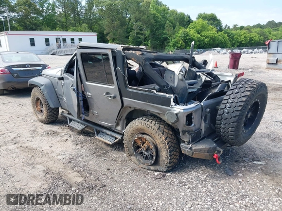 2017 Jeep Wrangler Unlimited Sport with VIN 1C4HJWDG6HL592265, listed as a IAAI auction lot 42335663 with 89,314 mi miles and . Bid and sale history available at DreamBid. Image 3.