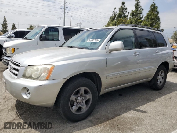 2002 Toyota Highlander with VIN JTEGD21A820041898, listed as a Copart auction lot 54595105 with 172,298 mi miles and Salvage title. Bid and sale history available at DreamBid. Image 1.