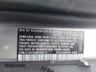 2016 Volkswagen Beetle SE с VIN 3VWJ17AT3GM606917, выставлен на аукционе IAAI как лот 41728053 с пробегом Не указан миль и . История ставок и продаж доступна на DreamBid. Изображение 9.