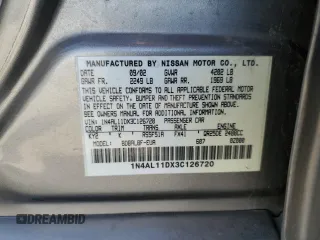 2003 Nissan Altima S with VIN 1N4AL11DX3C126720, listed as a Copart auction lot 50273585 with 0 mi miles and Salvage Title. Bid and sale history available at carsss.com. Image 15.