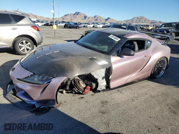2021 Toyota GR Supra 3.0 with VIN WZ1DB0C07MW043083, listed as a Copart auction lot 83678084 with 35,289 mi miles and Salvage Title. Bid and sale history available at carsss.com. Image 1.
