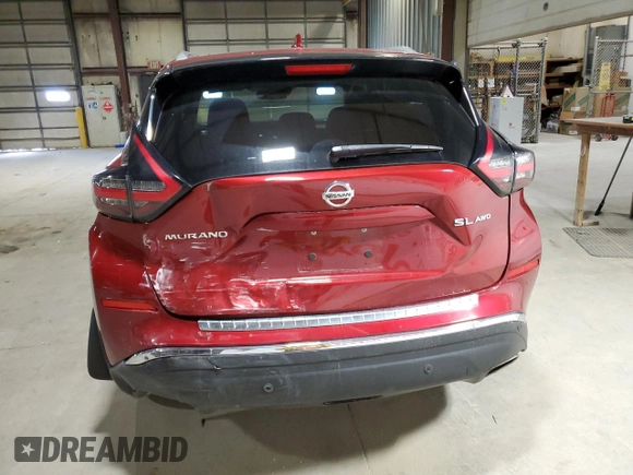 2021 Nissan Murano SL with VIN 5N1AZ2CS6MC127547, listed as a Copart auction lot 51979505 with 42,148 mi miles and Salvage Title. Bid and sale history available at DreamBid. Image 6.