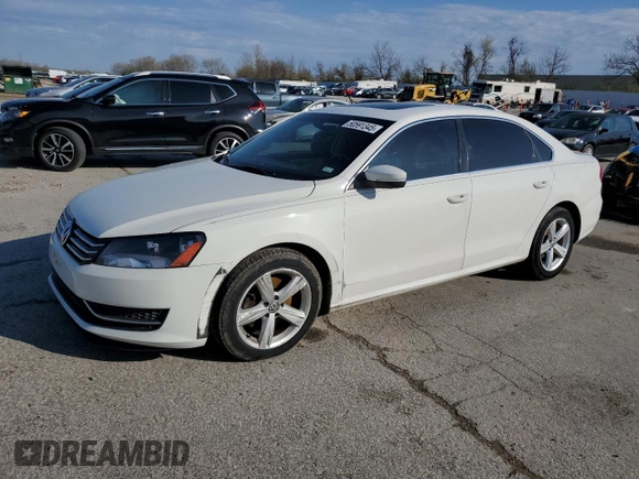 2013 Volkswagen Passat SE w/Sunroof with VIN 1VWBP7A36DC116147, listed as a Copart auction lot 50591345 with 172,814 mi miles and Salvage Title. Bid and sale history available at carsss.com. Image 1.