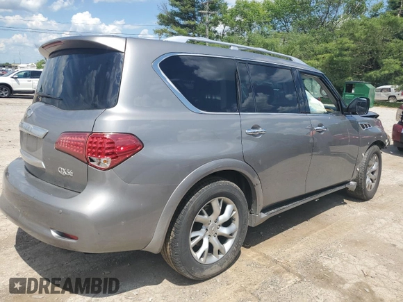 2011 Infiniti QX56 7-passenger with VIN JN8AZ2NEXB9006594, listed as a Copart auction lot 55896974 with Not Provided miles and Clean Title. Bid and sale history available at carsss.com. Image 3.