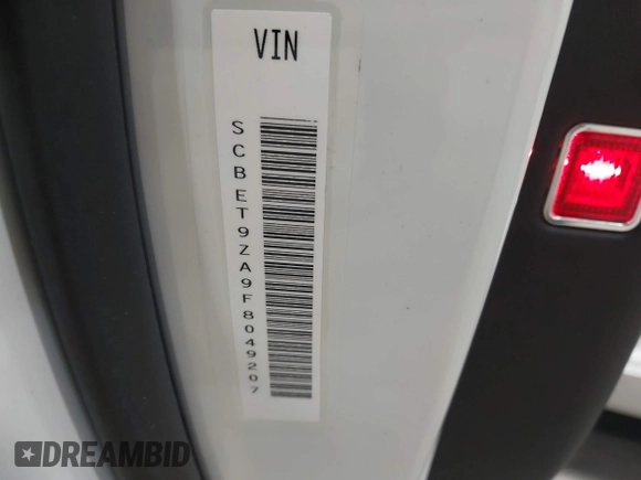 2015 Bentley Flying Spur V8 with VIN SCBET9ZA9F8049207, listed as a IAAI auction lot 41959074 with 85,839 mi miles and . Bid and sale history available at DreamBid. Image 9.