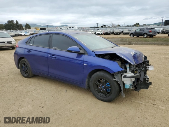 2019 Hyundai Ioniq Blue with VIN KMHC65LC4KU180704, listed as a Copart auction lot 46729075 with 102,336 mi miles and Salvage Title. Bid and sale history available at DreamBid. Image 4.