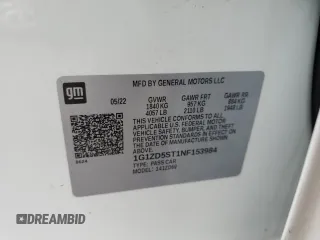 2022 Chevrolet Malibu LT with VIN 1G1ZD5ST1NF153984, listed as a Copart auction lot 52864935 with 72,351 mi miles and Salvage Title. Bid and sale history available at DreamBid. Image 12.