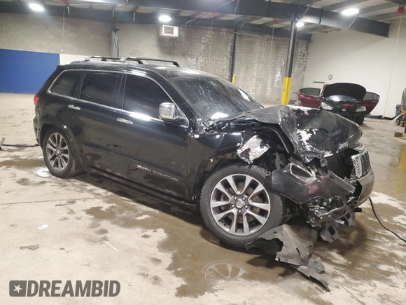 2018 Jeep Grand Cherokee Overland z VIN 1C4RJFCT3JC102423, wystawiony jako Copart lot #78232224 z przebiegiem Nie podano mil oraz Szkoda całkowita • Salvage title. Historia ofert i sprzedaży dostępna na DreamBid. Obrazek 4.