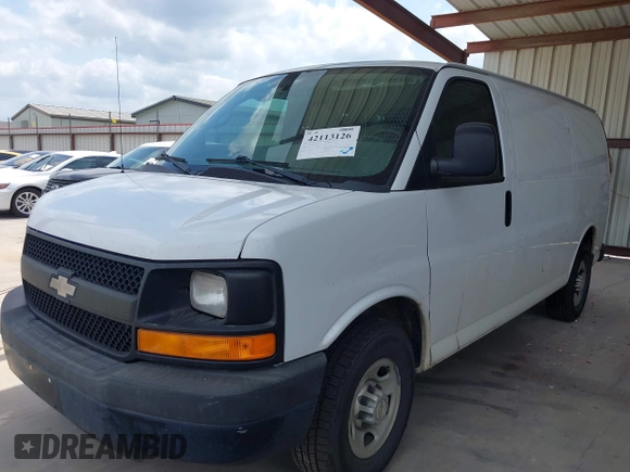2013 Chevrolet Express Cargo Van with VIN 1GCWGFBAXD1168680, listed as a IAAI auction lot 42113126 with 162,376 mi miles. Bid and sale history available at carsss.com. Image 21.