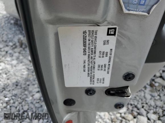 2006 Chevrolet Malibu LTZ with VIN 1G1ZU53836F184570, listed as a Copart auction lot 55695155 with 110,858 mi miles and Salvage Title. Bid and sale history available at DreamBid. Image 12.