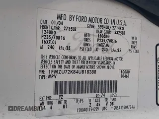 2004 Ford Explorer XLS z VIN 1FMZU72K84UB18388, wystawiony jako IAAI lot #42066508 z przebiegiem 163 416 mil mil oraz . Historia ofert i sprzedaży dostępna na DreamBid. Obrazek 9.