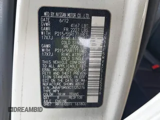2012 Nissan Juke SL z VIN JN8AF5MVXCT125276, wystawiony jako IAAI lot #42223170 z przebiegiem Nie podano mil oraz . Historia ofert i sprzedaży dostępna na DreamBid. Obrazek 9.