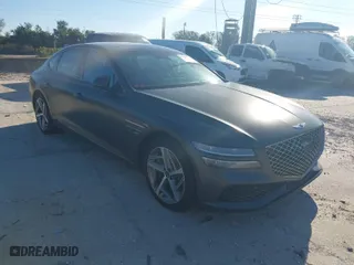 2024 Genesis G80 3.5T Sport with VIN KMTGB4SD4RU209944, listed as a IAAI auction lot 41630028 with 1,596 mi miles. Bid and sale history available at carsss.com. Image 1.