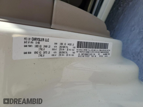 2008 Chrysler PT Cruiser Limited z VIN 3A8FY68808T212453, wystawiony jako Copart lot #45457085 z przebiegiem 85 812 mil mil oraz Szkoda całkowita • Salvage title. Historia ofert i sprzedaży dostępna na DreamBid. Obrazek 14.
