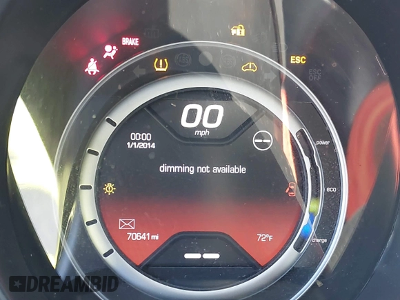 2015 FIAT 500e with VIN 3C3CFFGEXFT652883, listed as a IAAI auction lot 41895022 with 70,641 mi miles. Bid and sale history available at carsss.com. Image 18.