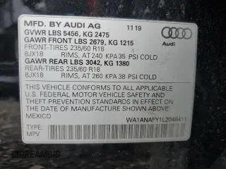 2020 Audi Q5 Premium z VIN WA1ANAFY1L2048411, wystawiony jako Copart lot #57761945 z przebiegiem 60 295 mil mil oraz Szkoda całkowita • Salvage title. Historia ofert i sprzedaży dostępna na DreamBid. Obrazek 14.