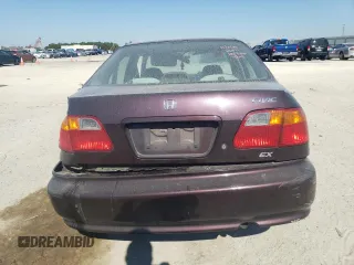 2000 Honda Civic EX with VIN 2HGEJ864XYH528956, listed as a Copart auction lot 75256173 with 206,261 mi miles and Salvage Title. Bid and sale history available at carsss.com. Image 6.