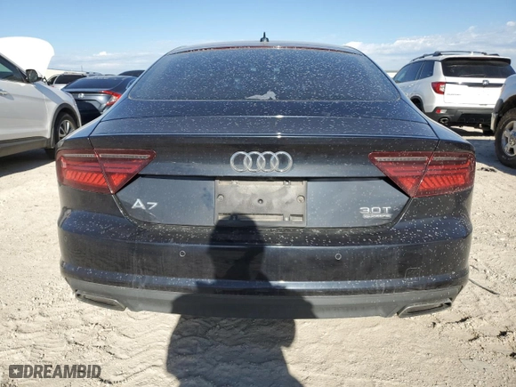 2017 Audi A7 Premium Plus with VIN WAUW2AFCXHN124798, listed as a Copart auction lot 89007825 with 160,822 mi miles and Salvage Title. Bid and sale history available at carsss.com. Image 6.